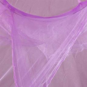 img 2 attached to HOUSWEETY Purple Lace Curtain Dome Bed Canopy: Elegant Princess Mosquito Netting for Ultimate Bedroom Charm and Protection