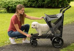 img 1 attached to 🐾 No-Zip Dual Entry Pet Stroller with Push Button Zipperless Design