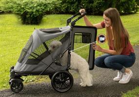 img 2 attached to 🐾 No-Zip Dual Entry Pet Stroller with Push Button Zipperless Design