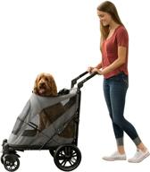 🐾 no-zip dual entry pet stroller with push button zipperless design logo