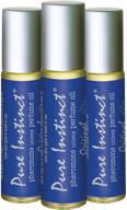 🌟 pheromone infused essential oil perfume cologne - pure instinct roll-on (3-pack) - unisex, attracts men and women - tsa ready logo