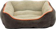 🐾 ultimate comfort: cozy pet faux suede lounger pet bed 25 inches - dark brown logo