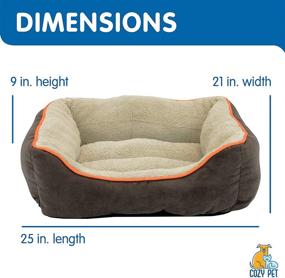 img 3 attached to 🐾 Ultimate Comfort: Cozy Pet Faux Suede Lounger Pet Bed 25 Inches - Dark Brown