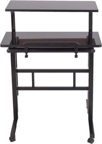 img 2 attached to 🖥️ Black Mind Reader Sit and Stand Multipurpose Home Office Computer Desk Workstation