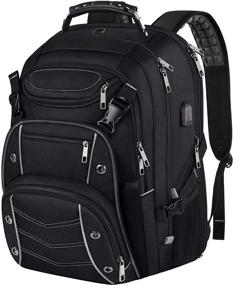 img 4 attached to 🎒 Ultimate 18.4 Laptop Backpack: 55L Extra Large Gaming Laptops Bag with USB Charger Port, TSA Friendly & RFID Anti-Theft Pocket - Ideal for Men