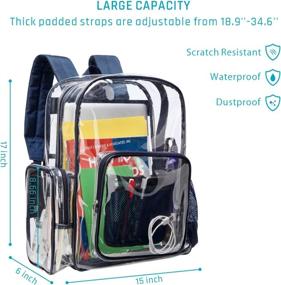 img 2 attached to 🎒 ISPECLE Transparent Backpack with Reinforced Compartment