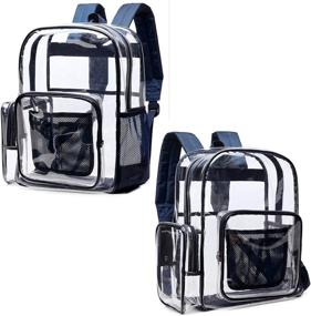 img 1 attached to 🎒 ISPECLE Transparent Backpack with Reinforced Compartment