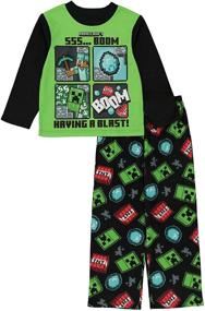 img 4 attached to Minecraft Creeper Sketch Boys' Pajama Set – Sleepwear & Robes