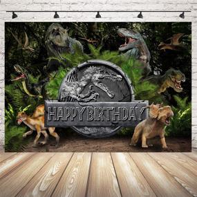 img 2 attached to 🦕 Sensfun Dinosaur Backdrop for Kids Birthday Party Decoration | Jurassic Dinosaur Theme Photo Backdrops | Dino Photography Background for Party Banner Supplies | 5x3ft Silk