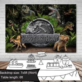 img 1 attached to 🦕 Sensfun Dinosaur Backdrop for Kids Birthday Party Decoration | Jurassic Dinosaur Theme Photo Backdrops | Dino Photography Background for Party Banner Supplies | 5x3ft Silk