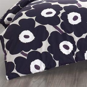 img 2 attached to 🌺 Стильный комплект постельного белья Marimekko Unikko в размере Queen - элегантный серый дизайн