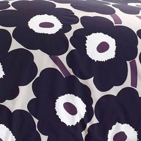 img 1 attached to 🌺 Stylish Marimekko Unikko Duvet Cover Set in Queen Size - Elegant Grey Design