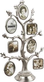 img 4 attached to 🖼️ Malden International Designs Family Tree Fashion Metal Picture Frame - 14 Option, 7-2 Sided Frames, 14-1x1, Silver