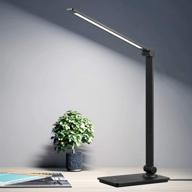 💡 black led desk lamp, touch control with 3 brightness levels, dimmable office light, adjustable arm, foldable table lamp for bedroom office study, 5000k, 8w логотип