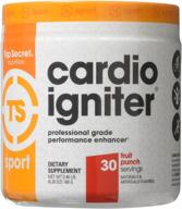 enhance your cardiovascular fitness with top secret nutrition cardio igniter pre-workout supplement containing beta-alanine, l-carnitine, and red beet extract, 6.35 oz. (180g), (30 servings) fruit punch logo