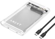 💾 anext 2.5 external drive enclosure sata to usb c 3.1 gen2 5gbps: tool-free transparent hard disk adapter for hdd/ssd (7/9.5mm); supports uasp & up to 4tb; includes usb c to usb c cable logo