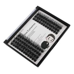 img 2 attached to 💕 Bodermincer 84 Clusters D Curl Segmented False Eyelash Volume Lashes Set, Natural Eyelashes DIY Extension for 3D Effect, Glue Bonded Band and Individual Lash for Home Eyelash Extension (12MM)