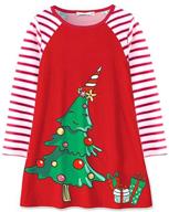 🎄 festive little christmas sleeve cotton dresses: perfect girls' clothing for the holidays! logo