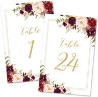 🌸 bold floral table number cards 1-24 - double sided 4x6 (gold) by invitationhouse logo