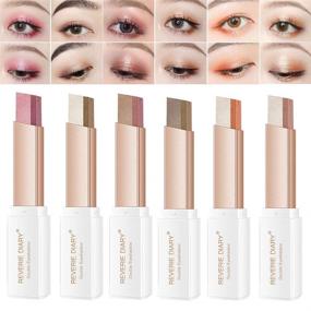 img 4 attached to 💄 WENSUNNIE 12 Colors Eyeshadow Stick (2nd Generation Upgraded Rotation), Matte Glitter Shimmer Eyeshadow Gradient Makeup Sticks Waterproof - Double Colors Eye Shadow Stick with Enhanced SEO