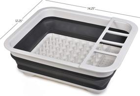 img 3 attached to Collapsible Dish Drying Rack - Convenient Popup & Collapse | 🧽 Sink-Draining | Space for 8 Plates | Cutlery Sectional | Compact & Portable