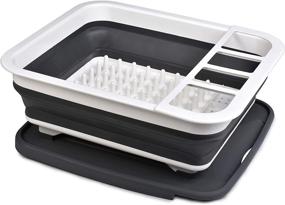 img 1 attached to Collapsible Dish Drying Rack - Convenient Popup & Collapse | 🧽 Sink-Draining | Space for 8 Plates | Cutlery Sectional | Compact & Portable