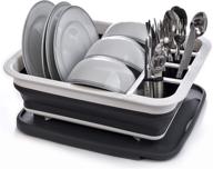 collapsible dish drying rack - convenient popup & collapse | 🧽 sink-draining | space for 8 plates | cutlery sectional | compact & portable логотип