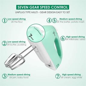 img 2 attached to 🥚 MOSAJIE Electric Hand Mixer, 2021 Upgrade Multi-Speed Hand Mixer - Simple Push Switch for Effortless Ingredient Stirring - No Sharp Edges, Food-Safe for Whisking Eggs, Mixing Cakes, Making Bread - Beater Included - White