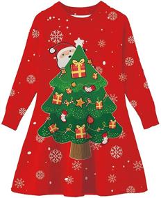 img 4 attached to 🎄 FunnyCoKid Reindeer Toddler Christmas Sweaters | Girls' Clothing and Dresses