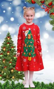 img 3 attached to 🎄 FunnyCoKid Reindeer Toddler Christmas Sweaters | Girls' Clothing and Dresses