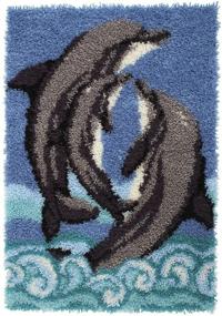 img 1 attached to 🐬 Enhance Your Creativity with Spinrite Wonderart Latch Hook Kit 27X40 Dolphins