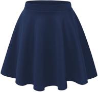 🌸 noble u women's classic solid stretchy mini skater skirt - a versatile wardrobe essential logo