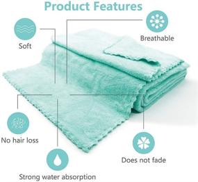 img 3 attached to 🛀 Super Soft 2 Pack Microfiber Towel Bath Set: Coral Fleece Face Towel + Bath Towel for Daily Use, High Absorption, Durable & Multifunctional – Green