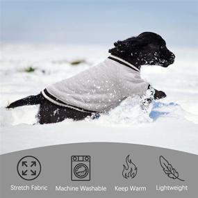 img 1 attached to 🐶 Kuoser Dog Sweater: Stretchy Fleece Coat for Small/Medium Dogs & Cats - Warm, Windproof Winter Apparel with Leash Hole