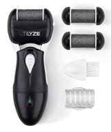 💪 utilyze turbo-boost motor rechargeable electronic foot file - effective wet & dry pedicure tool | electric callus remover with 3 included rollers (black) logo