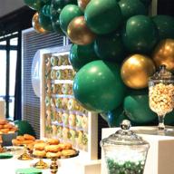 captank green gold balloons garland arch kit - jungle themed party decorations with dark green latex and metallic gold balloons: includes 16ft balloon strip tape & 100 balloon glue dots - perfect for adult birthday, anniversary, christmas, and picnic parties logo
