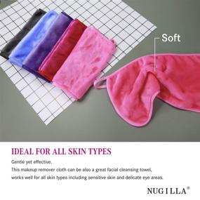 img 1 attached to 🌿 Nugilla Makeup Remover Cloth - 5 Pack of Reusable Microfiber Cleansing Towels for All Skin Types. Instantly Remove Makeup with Just Water. Available in Multiple Colors.