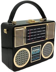 img 2 attached to 📻 Vintage Acrylic Radio Box Clutch Women's Handbag: Hard Case Totes Bag, Shoulder Crossbody Purse