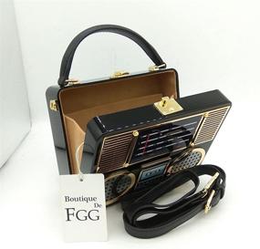 img 1 attached to 📻 Vintage Acrylic Radio Box Clutch Women's Handbag: Hard Case Totes Bag, Shoulder Crossbody Purse