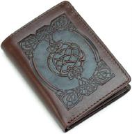 irish leather tri fold wallet - biddy murphy logo