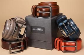 img 1 attached to Genuine Leather Autolock Men's Belt - High-Quality Men's Accessories for Enhanced Style