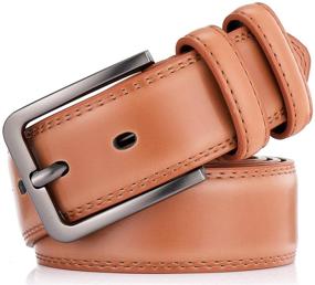 img 2 attached to Genuine Leather Autolock Men's Belt - High-Quality Men's Accessories for Enhanced Style