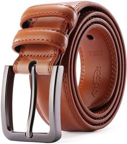 img 4 attached to Genuine Leather Autolock Men's Belt - High-Quality Men's Accessories for Enhanced Style