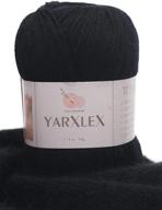 🧶 yarxlex black 005 - premium 100% cashmere yarn for crochet and knitting with luxuriously soft, lightweight feel logo