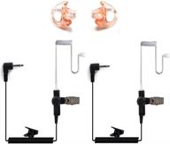 hys 2.5mm receiver/listen only surveillance acoustic tube earpiece headset shoulder with medium earmolds (pair) logo