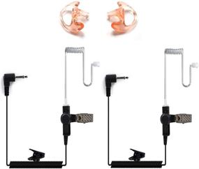 img 3 attached to HYS 2.5mm Receiver/Listen ONLY Surveillance Acoustic Tube Earpiece Headset Shoulder with Medium Earmolds (Pair)