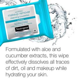 img 2 attached to 🌿 Neutrogena Hydrating Makeup Remover Face Wipes: Pre-Moistened Towelettes to Condition, Cleanse & Remove Makeup, Alcohol-Free - 25 ct Value Pack