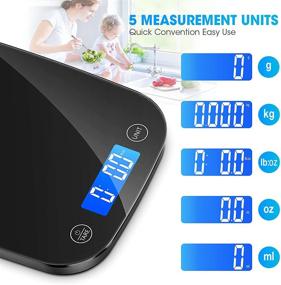 img 2 attached to 🍽️ Nicewell Food Scale - 22lb Digital Kitchen Black Scale for Food Ounces and Grams Cooking Baking, 1g/0.1oz Precise Graduation, Tempered Glass - New Version