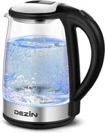 🔥 dezin glass electric kettle, auto shut-off hot water kettle warmer 1.8l – fast boil, 304 stainless steel, boil dry protection tech for coffee and tea logo