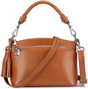 img 4 attached to 👜 S ZONE Women's Genuine Leather Handbags & Wallets - Shoulder Strap Included